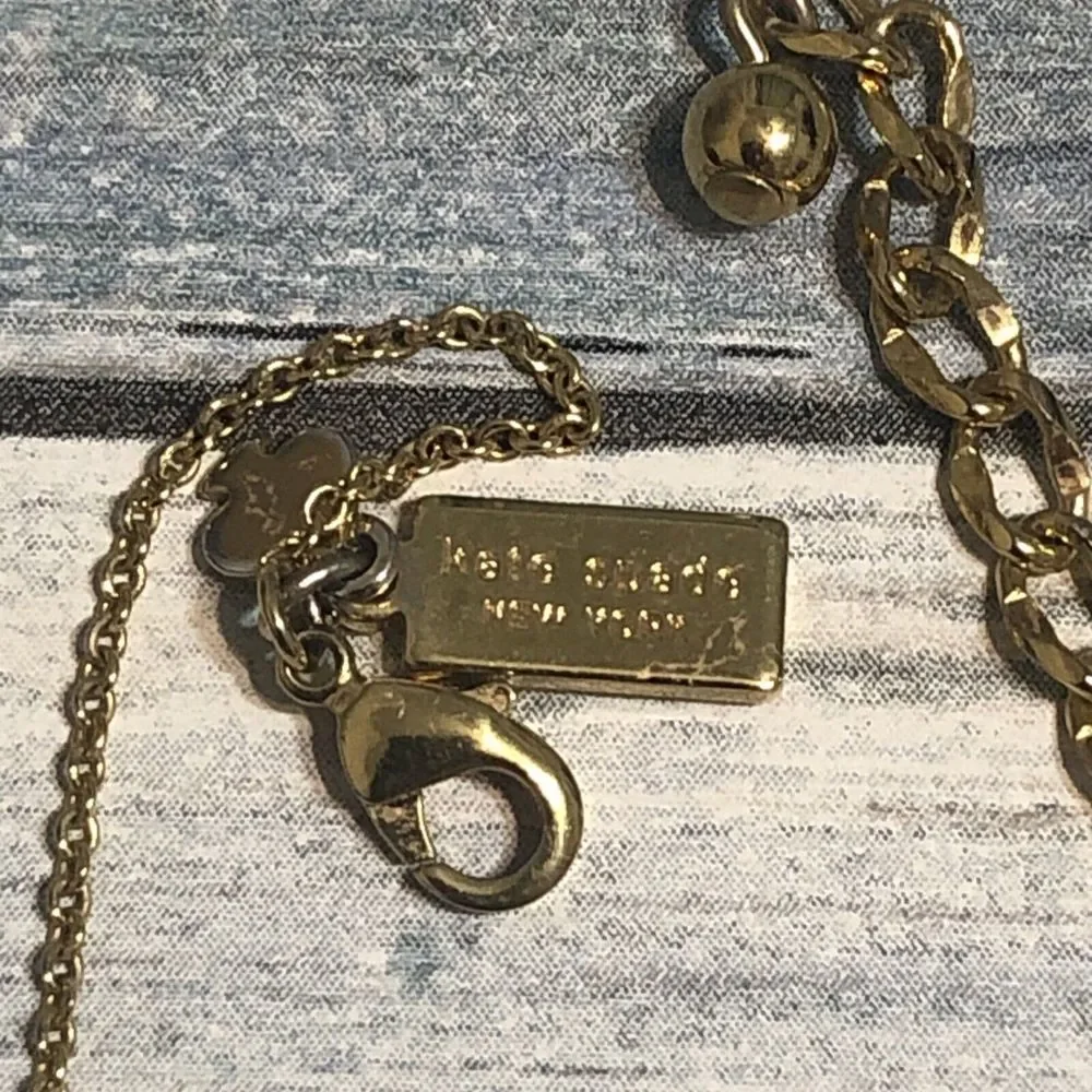 Kate Spade Mini Bow Necklace Twist Gold Tone 18